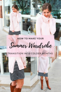 I have all of these cute summer dresses that I'm not ready to put away yet, but it's definitely too cold to wear them on their own. Here are some easy tips on making the most of your summer wardrobe in the colder months.