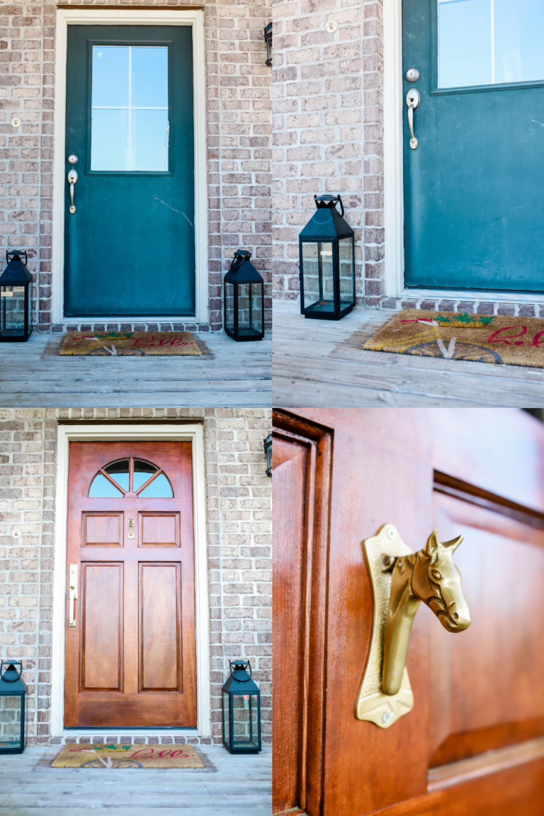 How To Stain and Install An Unfinished Wood Door (Before & After)