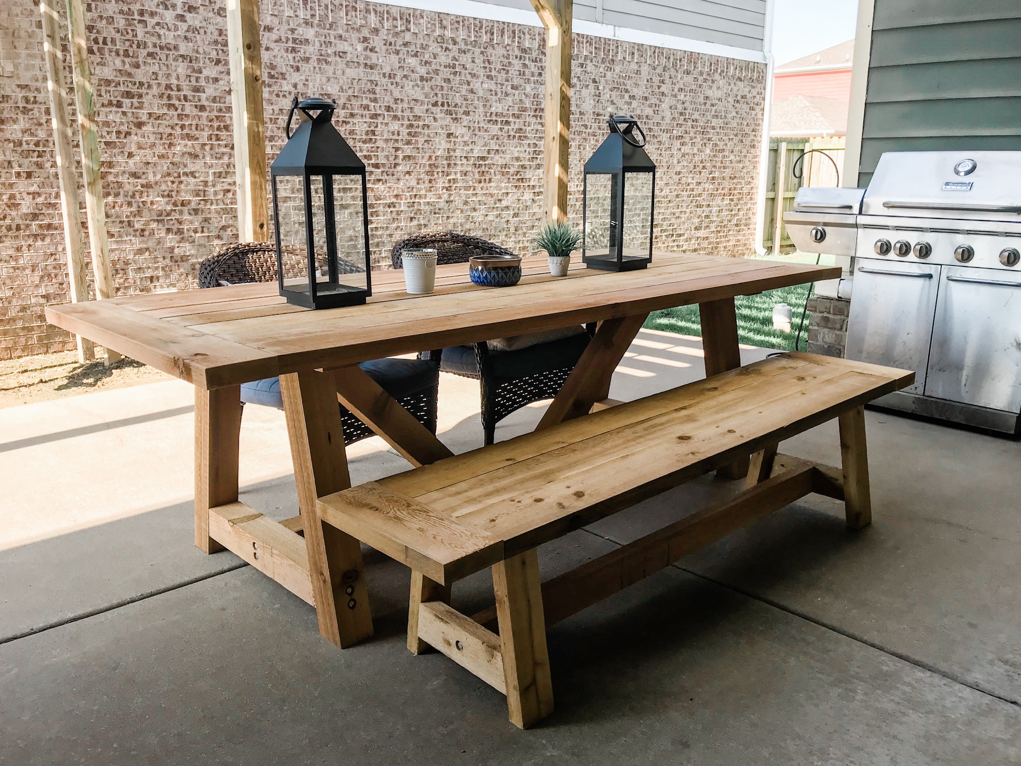 DIY Outdoor Dining Table Restoration Hardware Dupe Thrifty Pineapple