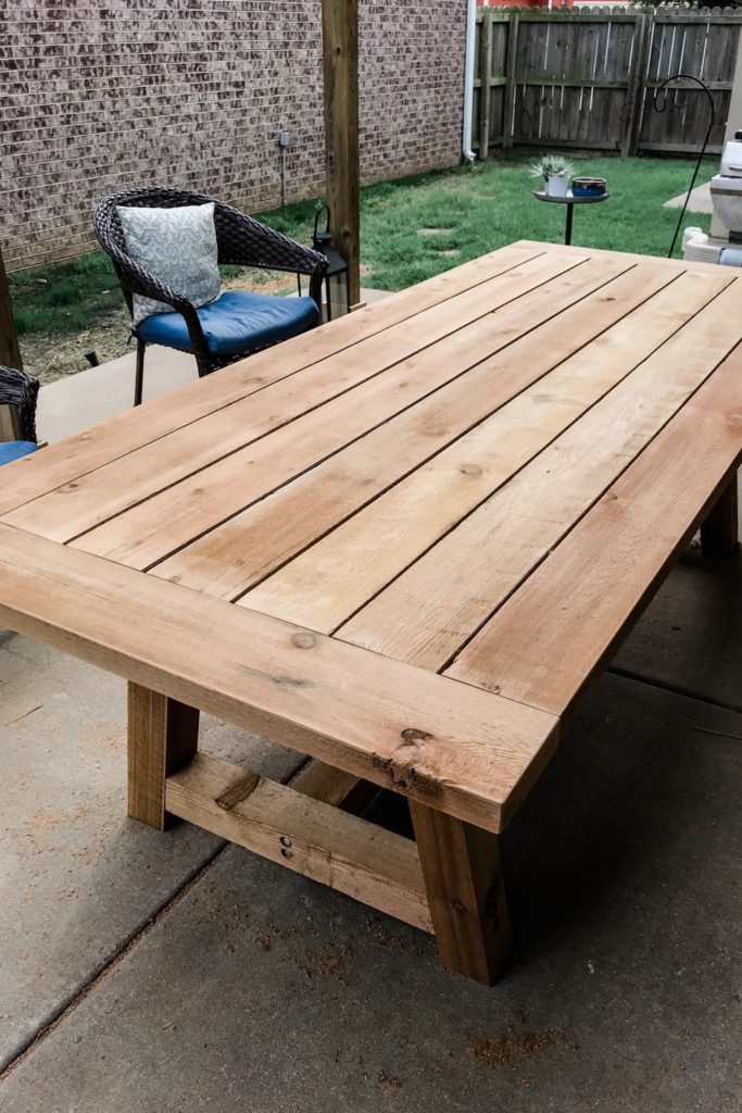 DIY Outdoor Dining Table Restoration Hardware Dupe - Thrifty Pineapple