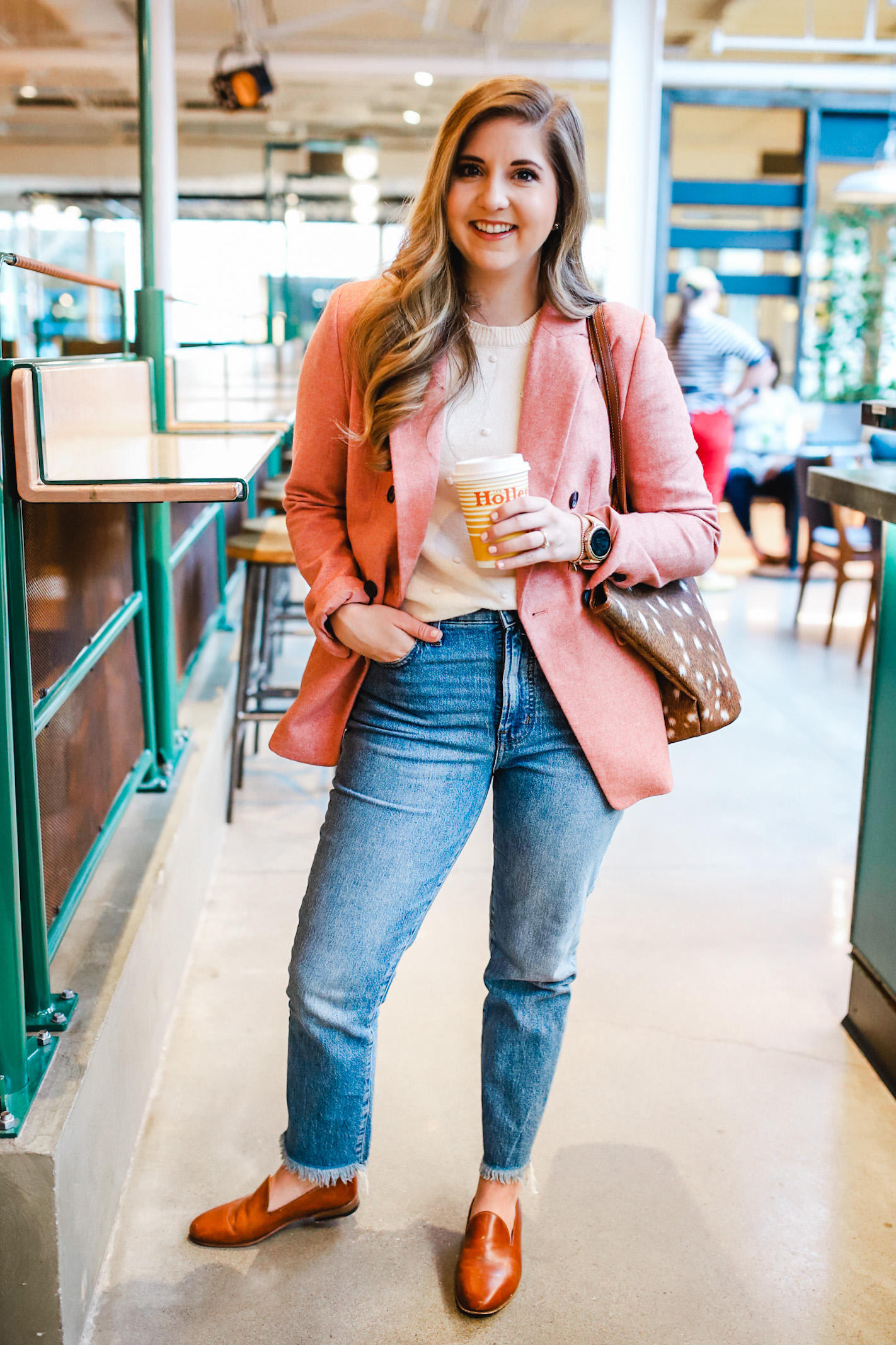 Pink Blazer Business Casual Outfit Inspiration - Thrifty Pineapple