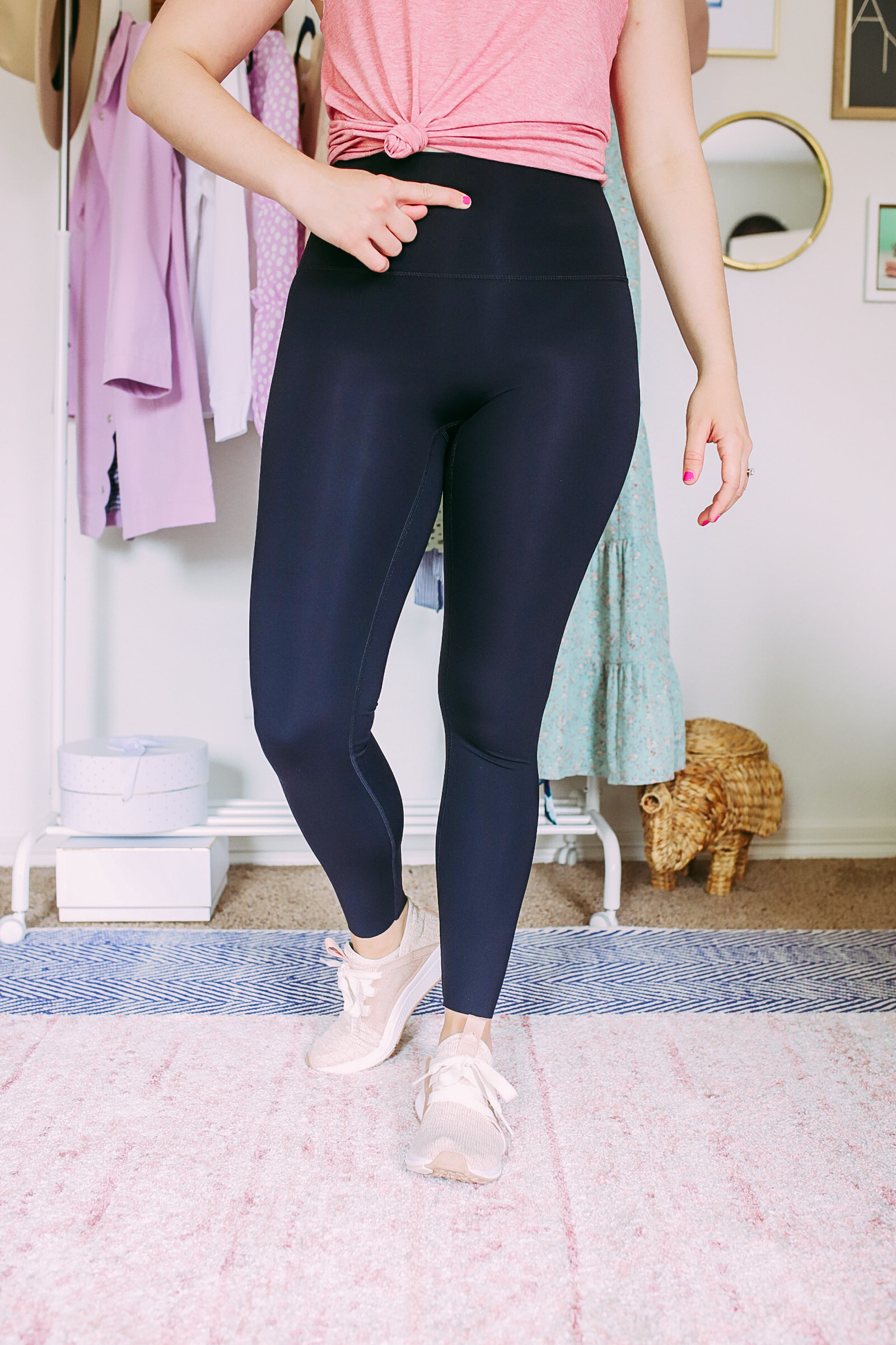 Shiny Hi-Rise Capri Leggings 90 Degree By Reflex High Waist Disco Pants 