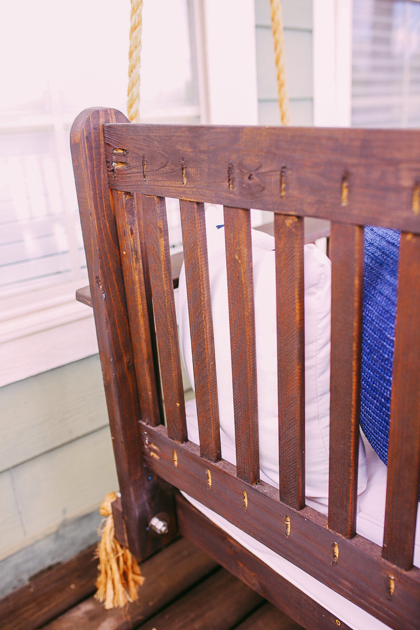 DIY Crib Mattress Front Porch Swing For Under 150 Thrifty Pineapple