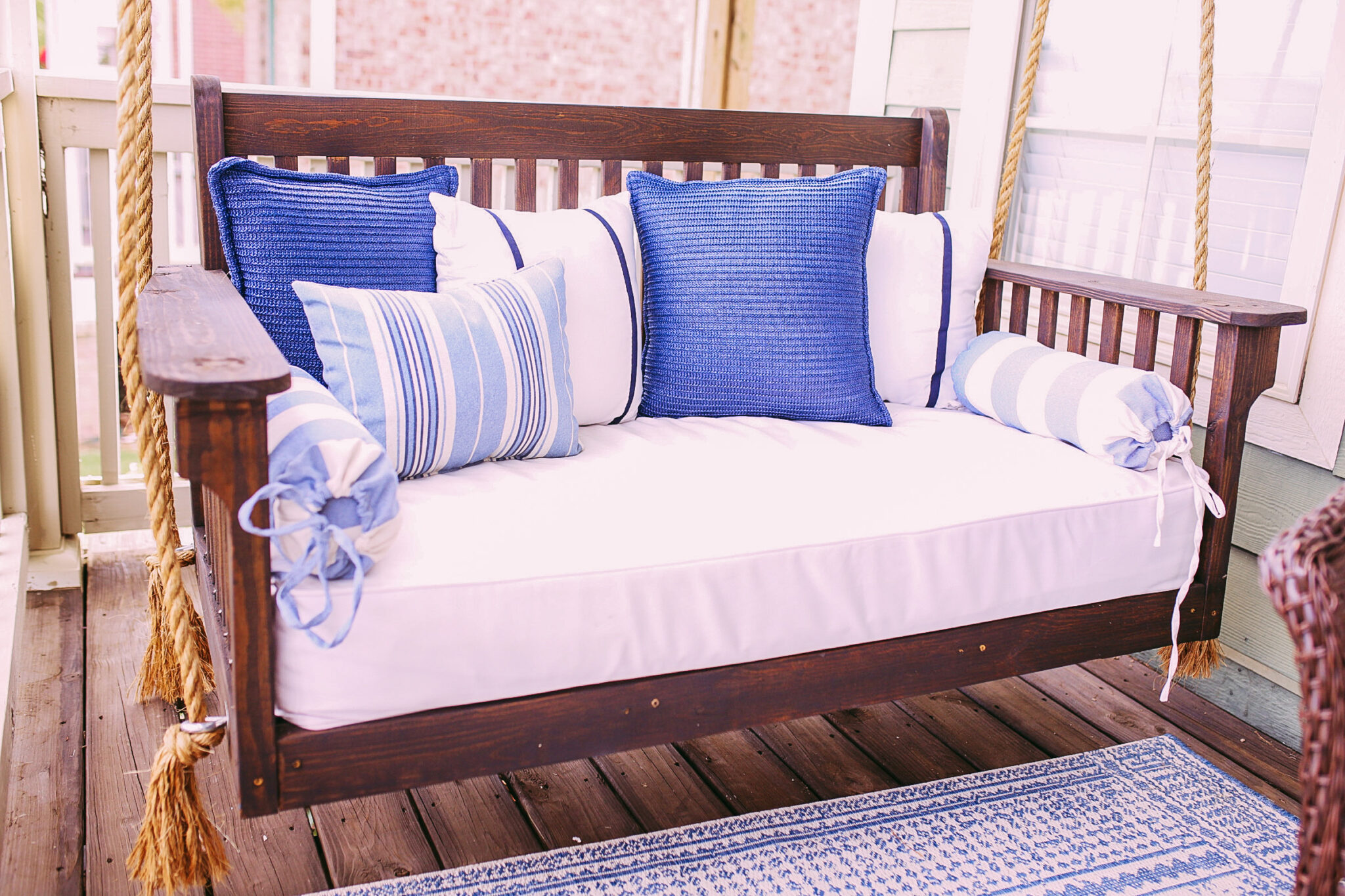 DIY Crib Mattress Front Porch Swing For Under 150 Thrifty Pineapple