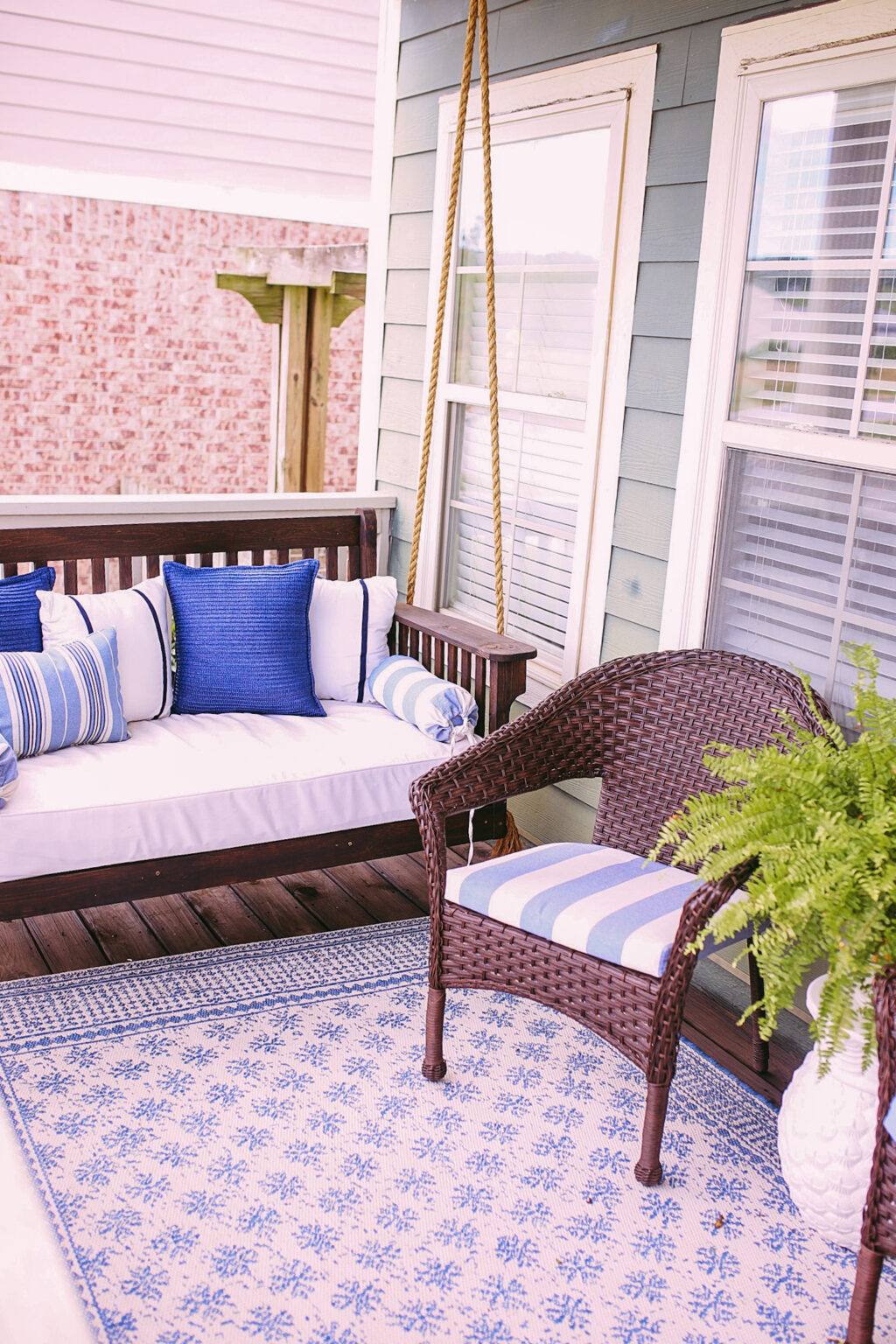 DIY Crib Mattress Front Porch Swing For Under 150 Thrifty Pineapple
