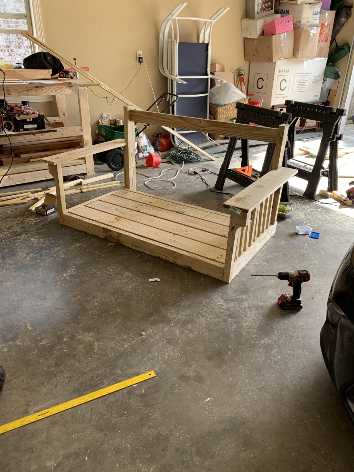 DIY Crib Mattress Front Porch Swing For Under 150 Thrifty Pineapple